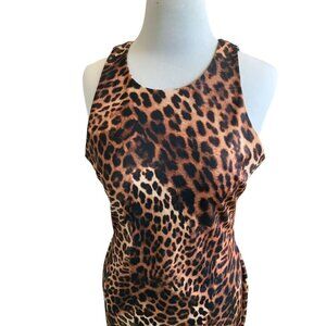 THE LIMITED LADIES HALTER TOP LEOPARD PRINT LIINED KNEE LENGTH DRESS NWT MEDIUM